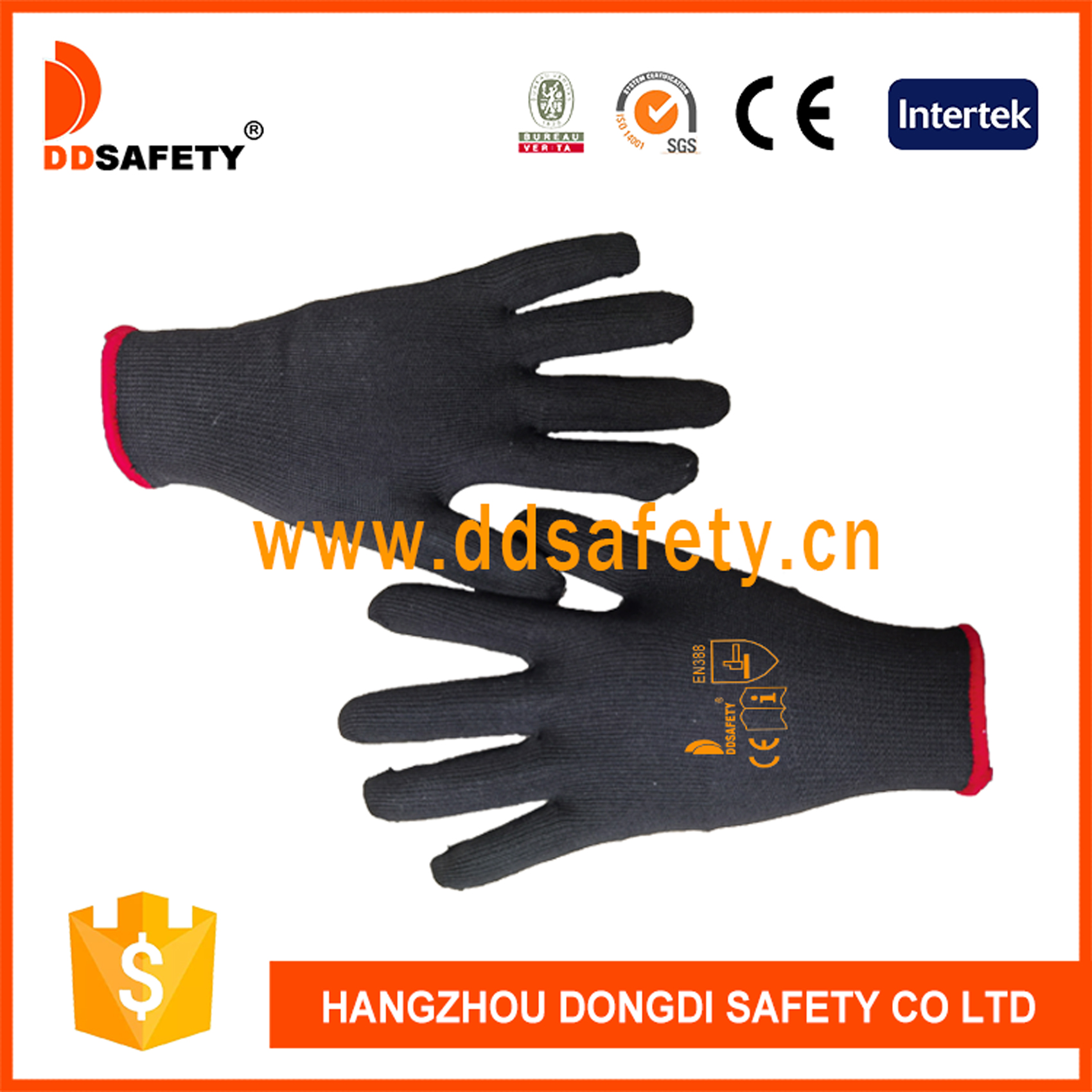 13gauge with 4 threads Black mixed cotton/polyester Gloves 13gauge with 4 threads Black mixed cotton/polyester Gloves